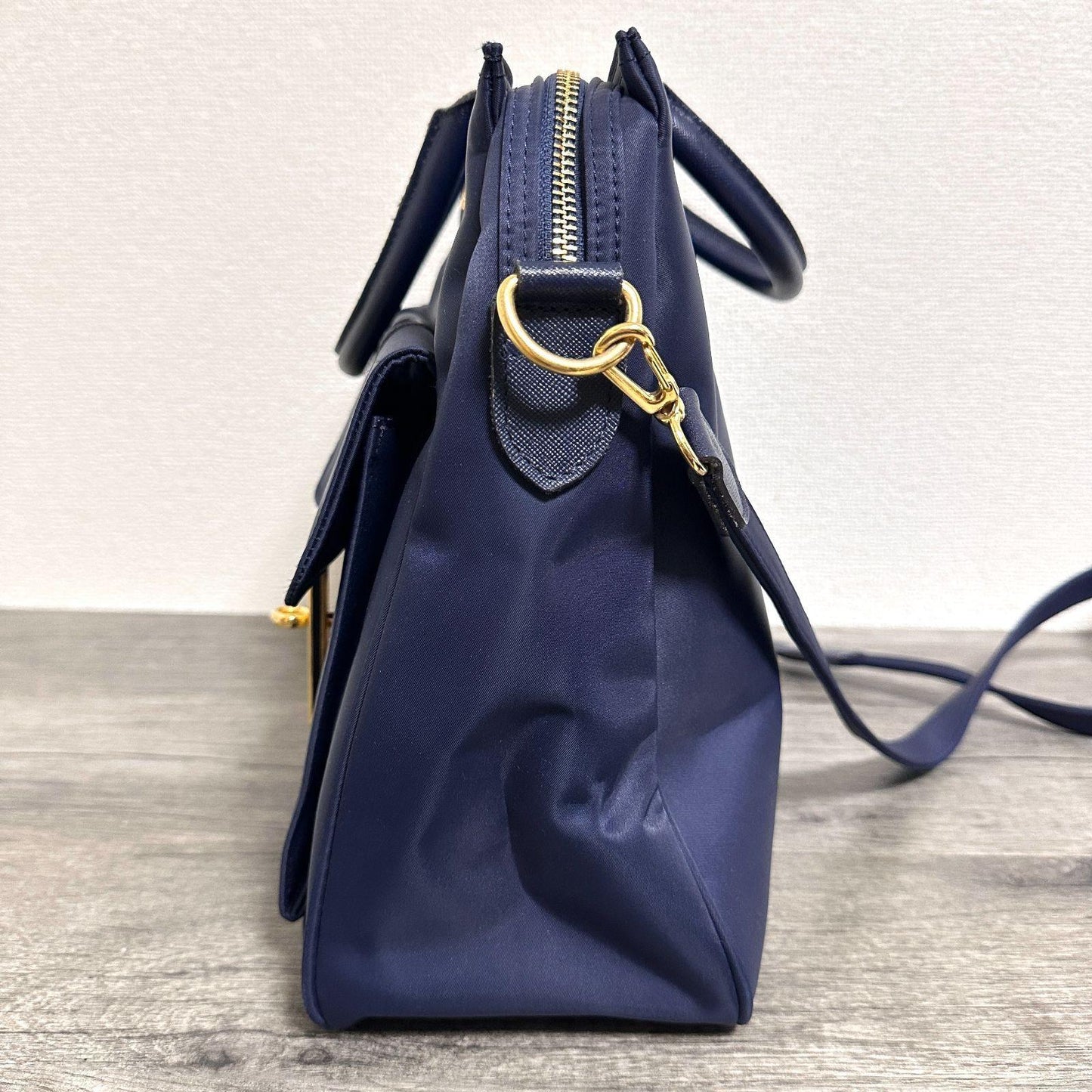 Valentino Garavani sport Hand Bag Tote Purse 2way Logo Navy Authentic