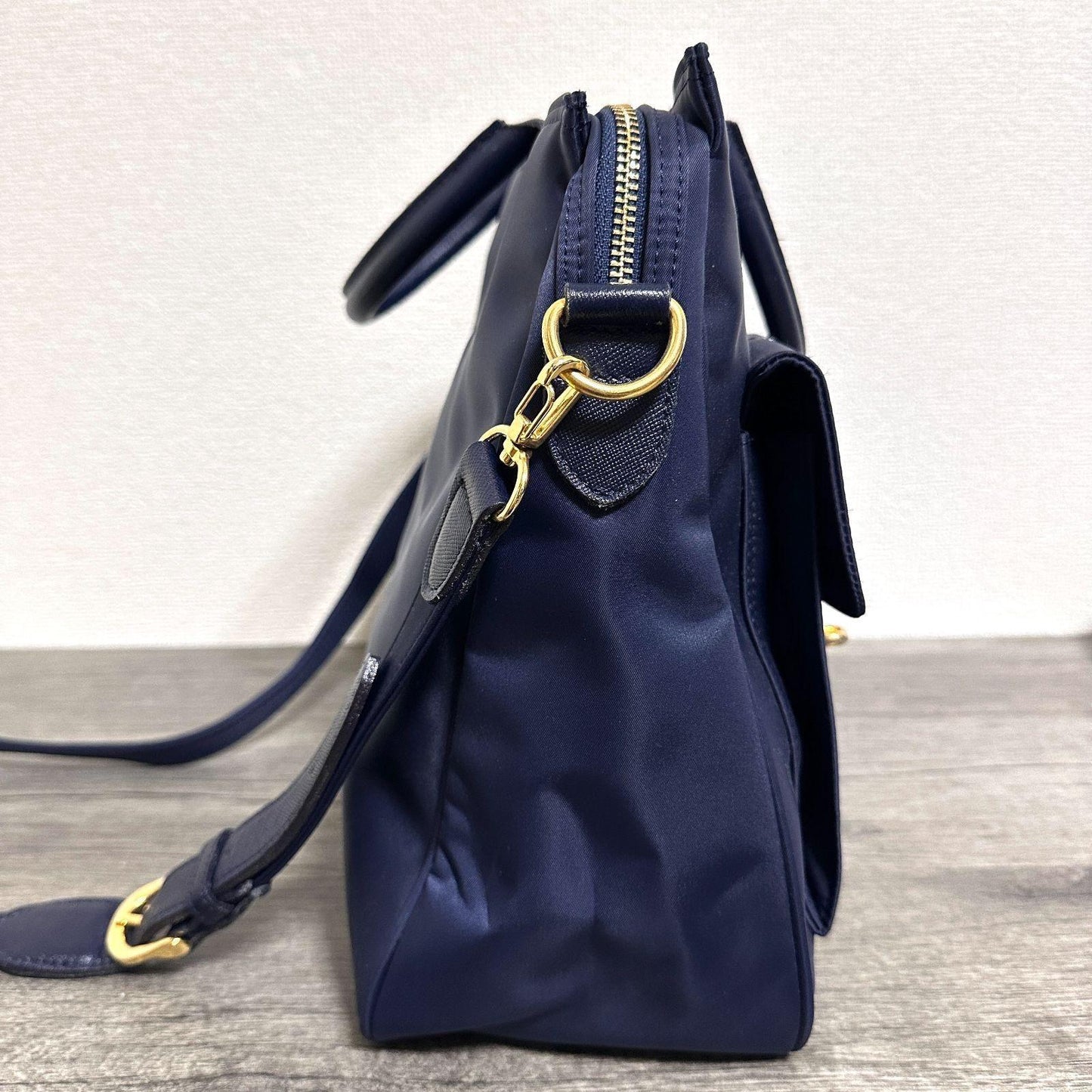 Valentino Garavani sport Hand Bag Tote Purse 2way Logo Navy Authentic