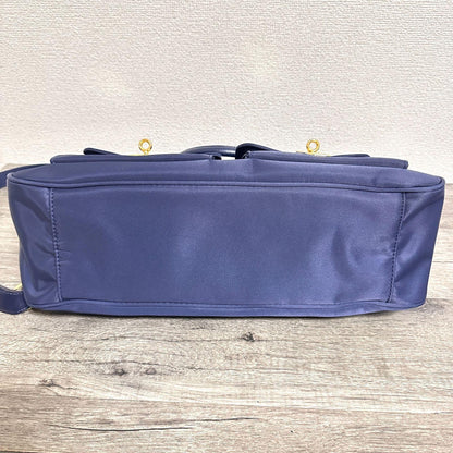 Valentino Garavani sport Hand Bag Tote Purse 2way Logo Navy Authentic