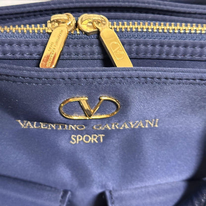 Valentino Garavani sport Hand Bag Tote Purse 2way Logo Navy Authentic