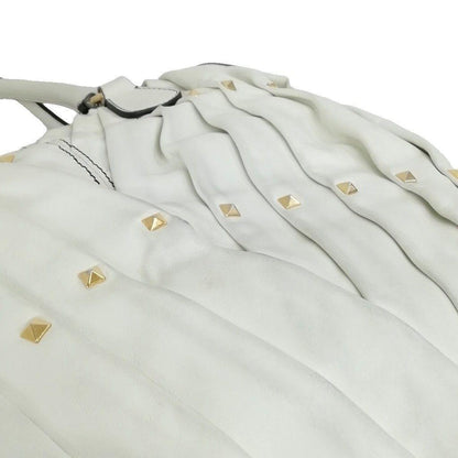 Valentino Garavani Hand Bag Tote Purse Rockstuds White Authentic