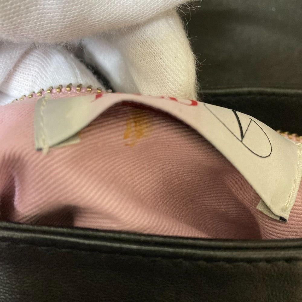 Red Valentino Shoulder Bag Purse Ribbon Chain Black Authentic