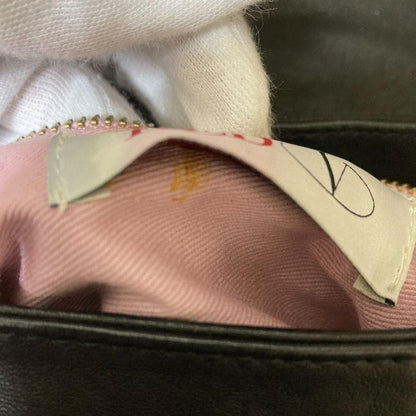 Red Valentino Shoulder Bag Purse Ribbon Chain Black Authentic