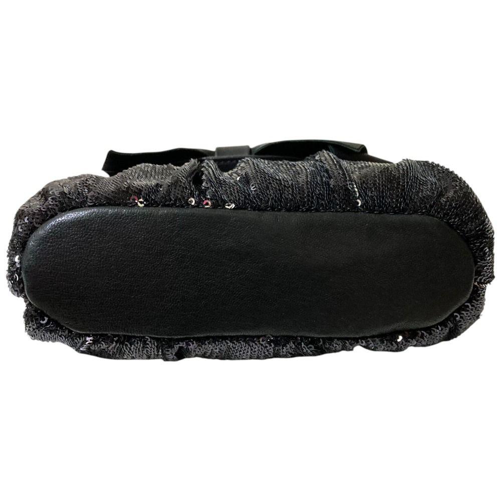 Red Valentino Shoulder Bag Purse Ribbon Chain Black Authentic