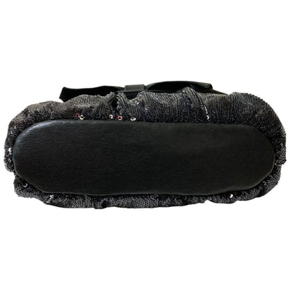 Red Valentino Shoulder Bag Purse Ribbon Chain Black Authentic