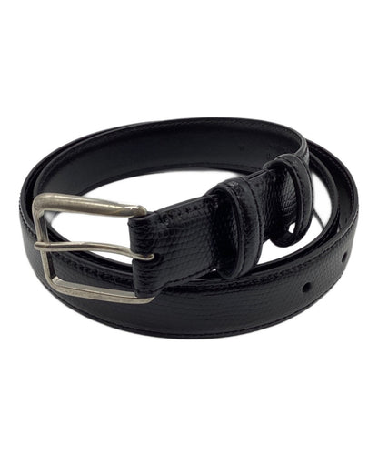 CELINE Men's Belt Black Leather Authentic