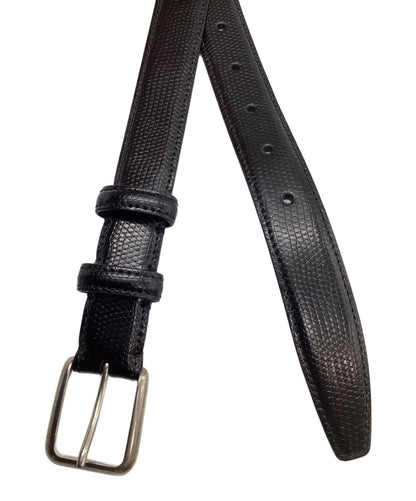 CELINE Men's Belt Black Leather Authentic