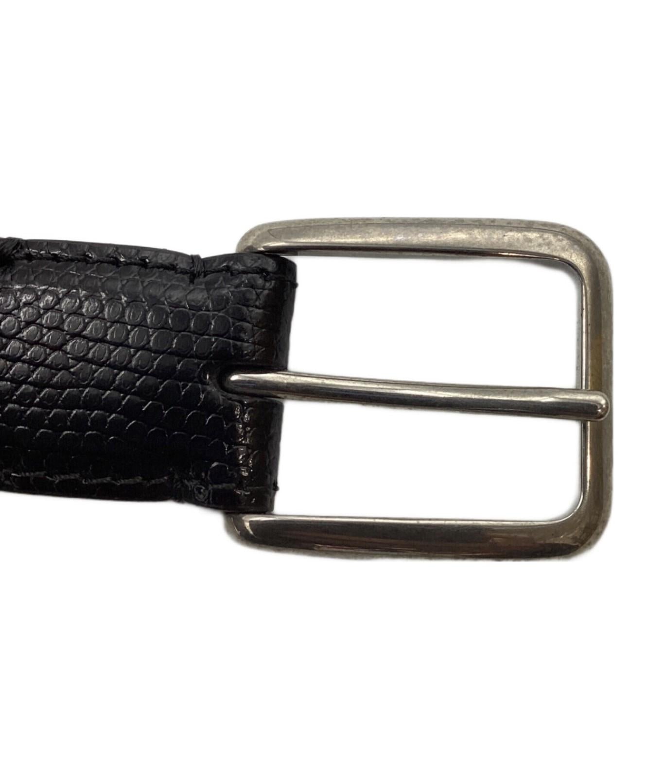 CELINE Men's Belt Black Leather Authentic