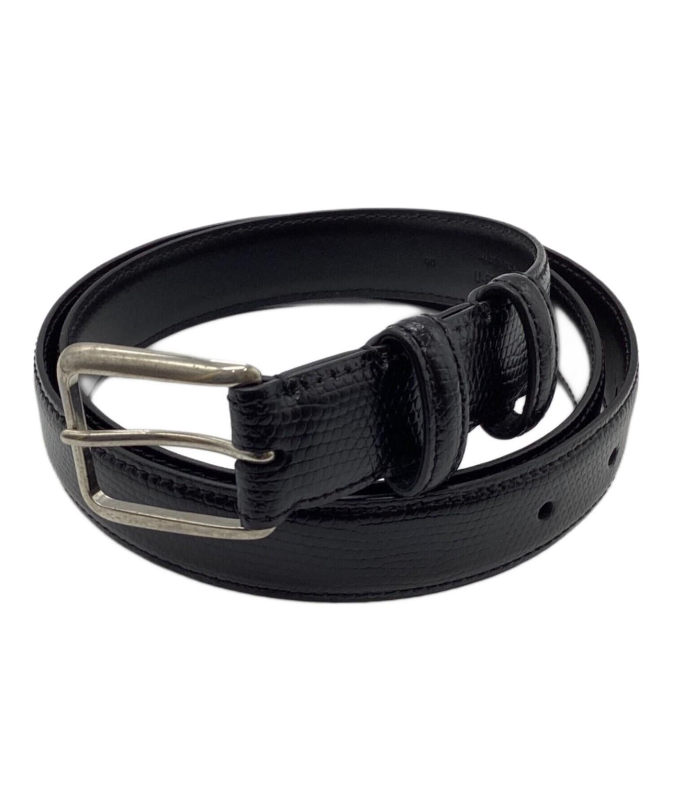 CELINE Men's Belt Black Leather Authentic