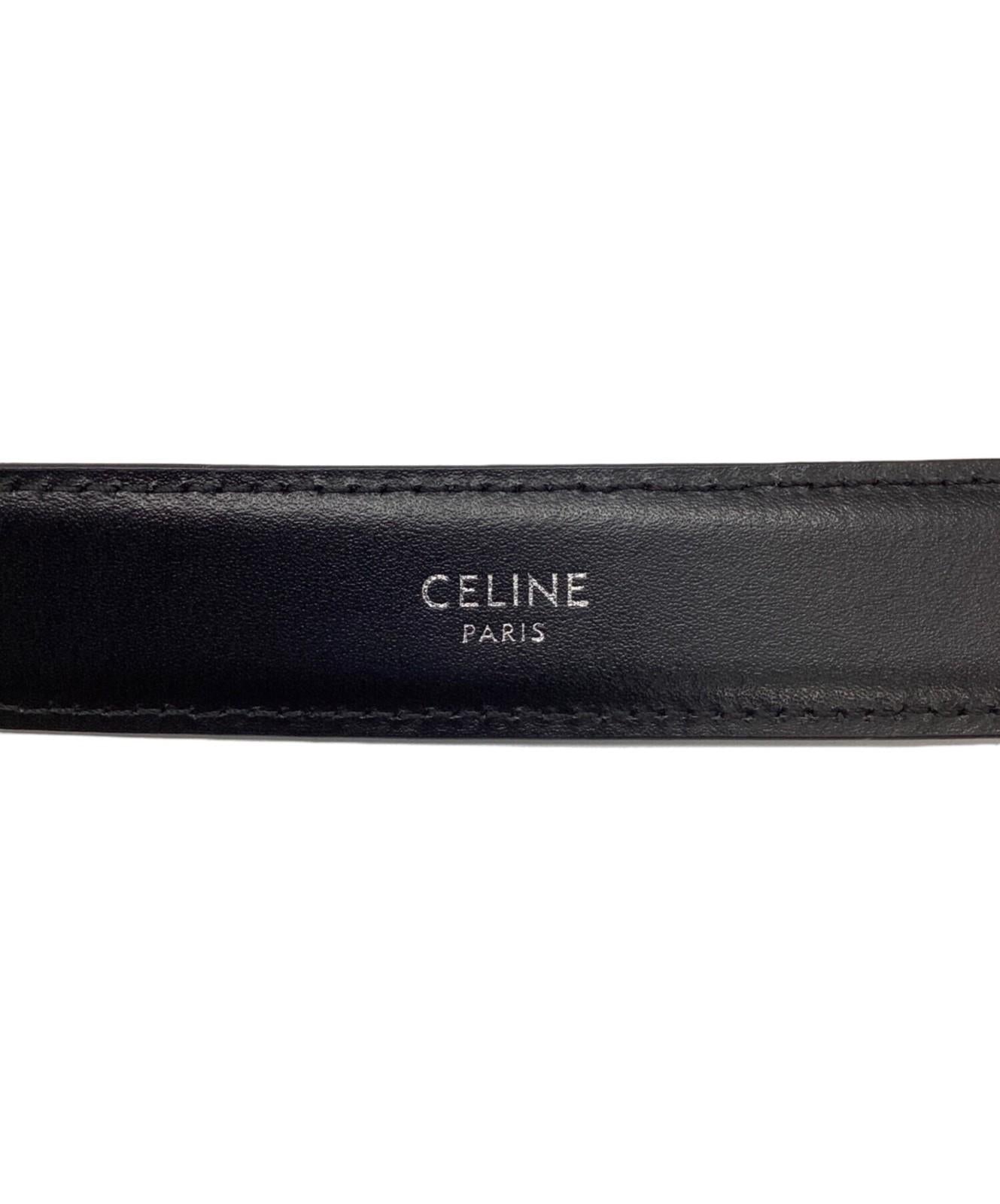 CELINE Men's Belt Black Leather Authentic