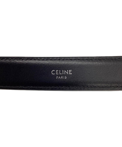 CELINE Men's Belt Black Leather Authentic