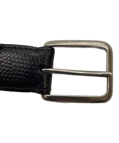 CELINE Men's Belt Black Leather Authentic