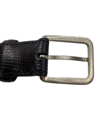 CELINE Men's Belt Black Leather Authentic