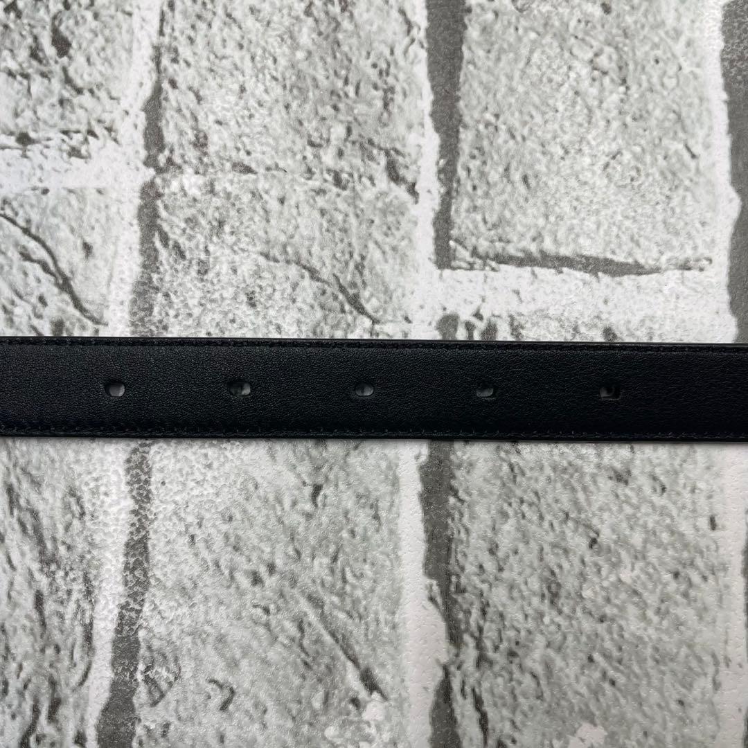 Saint Laurent Paris Men's Belt YSL Cassandra Leather Black Authentic