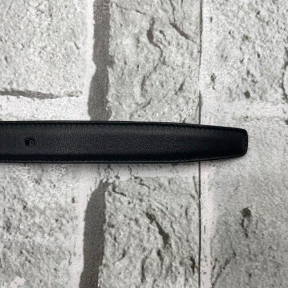 Saint Laurent Paris Men's Belt YSL Cassandra Leather Black Authentic