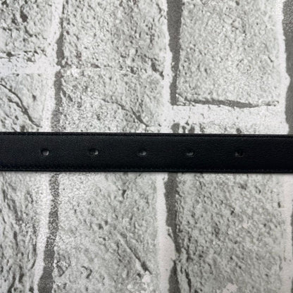 Saint Laurent Paris Men's Belt YSL Cassandra Leather Black Authentic