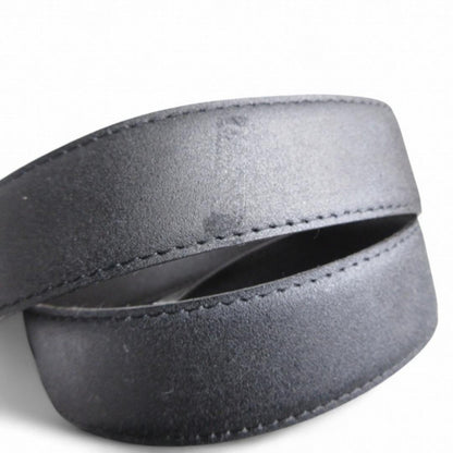 Saint Laurent Men's Belt YSL Cassandra Gold Black Authentic