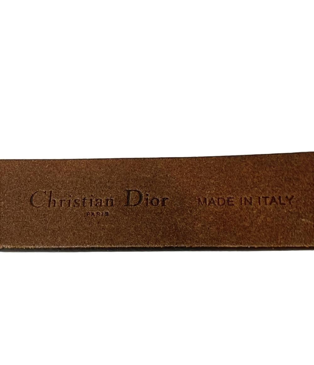 Christian Dior Men's Belt Brown Gold Authentic