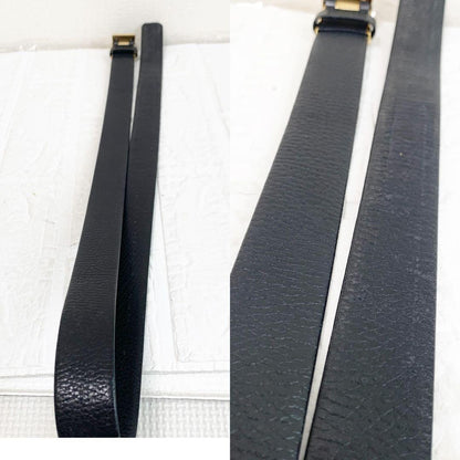 Christian Dior Men's Belt Logo Leather Black Authentic