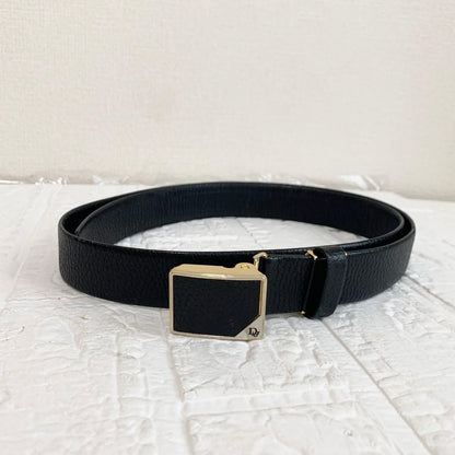 Christian Dior Men's Belt Logo Leather Black Authentic