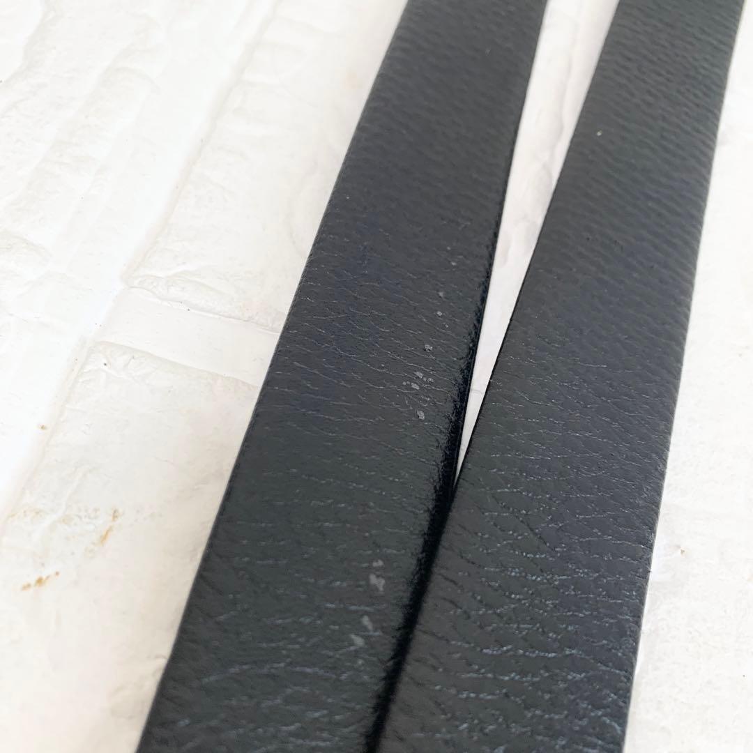 Christian Dior Men's Belt Logo Leather Black Authentic