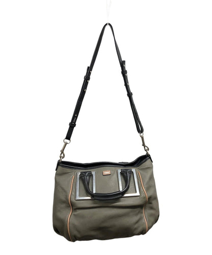 Chloe Hand Shoulder Bag Tote Purse 2way Ethel Gray Black Authentic