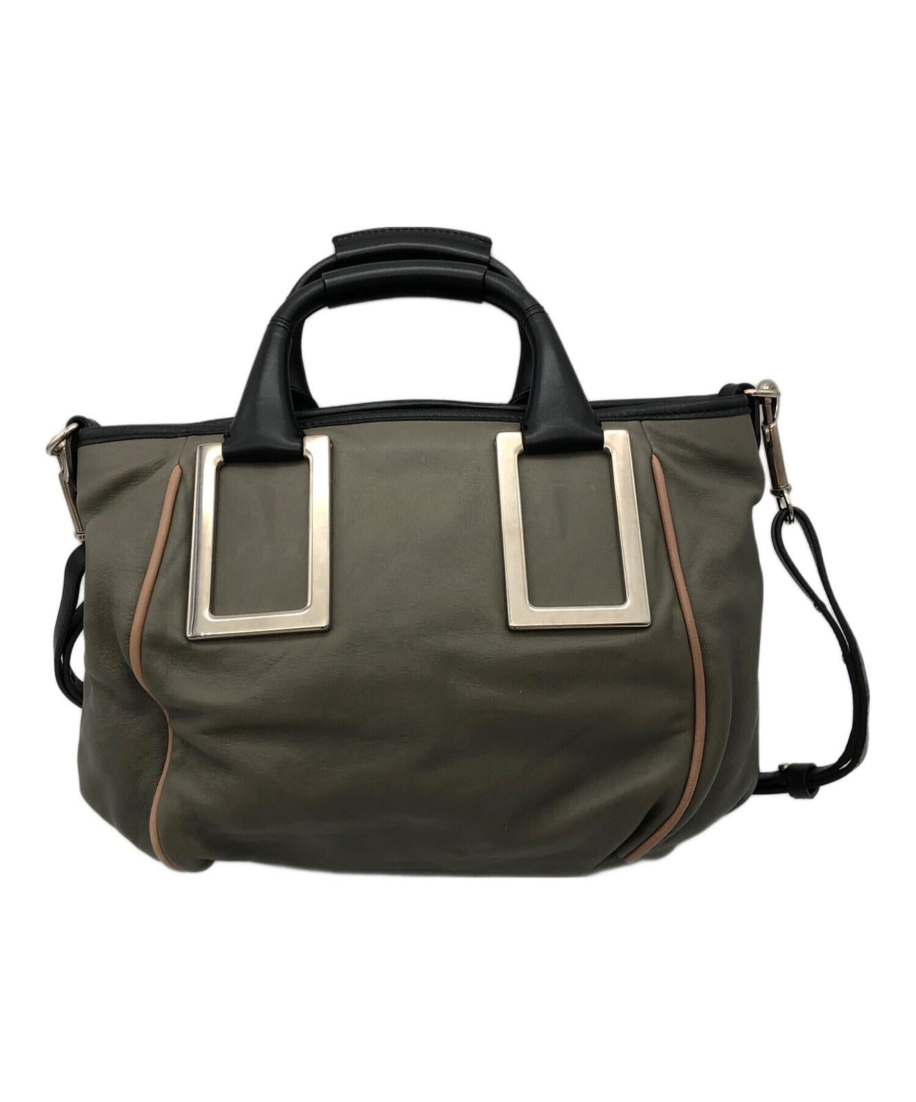 Chloe Hand Shoulder Bag Tote Purse 2way Ethel Gray Black Authentic