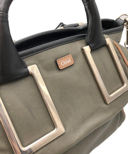Chloe Hand Shoulder Bag Tote Purse 2way Ethel Gray Black Authentic