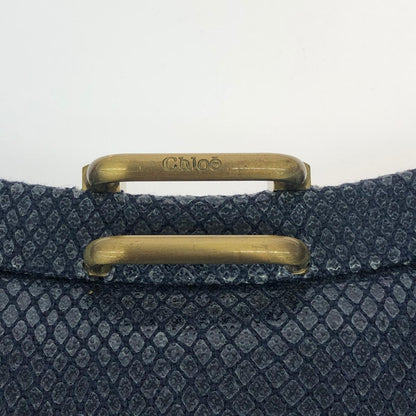 Chloe Hand Bag Tote Purse Leather Navy Authentic