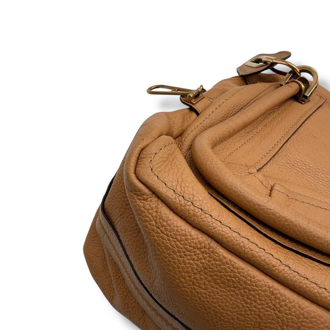Chloe Hand Shoulder Bag Tote Purse 2way Paraty Leather Brown Authentic