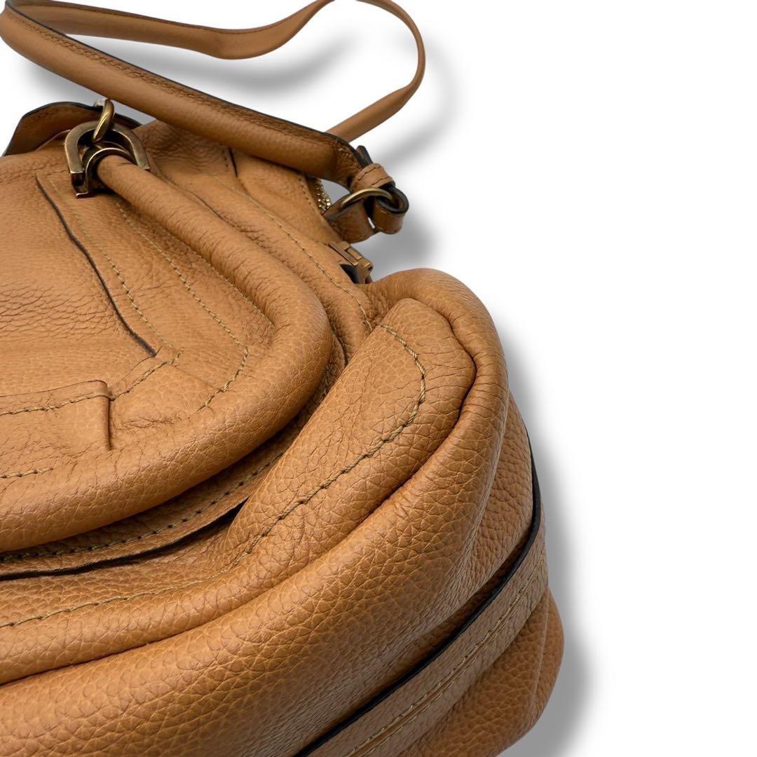 Chloe Hand Shoulder Bag Tote Purse 2way Paraty Leather Brown Authentic