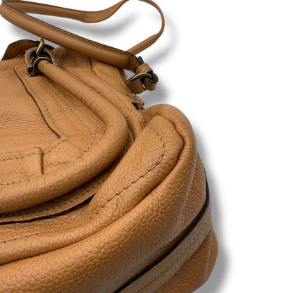 Chloe Hand Shoulder Bag Tote Purse 2way Paraty Leather Brown Authentic