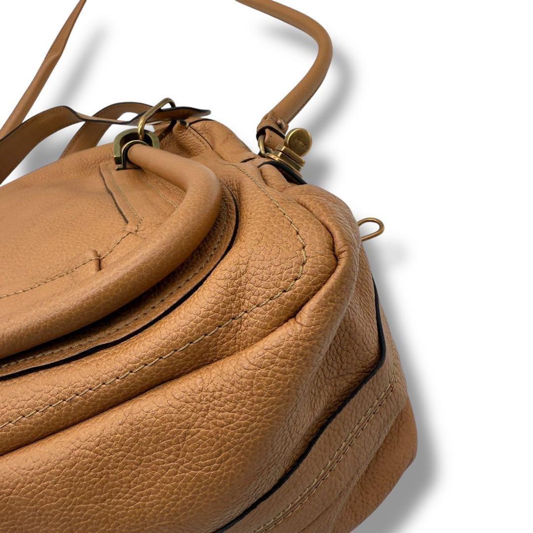 Chloe Hand Shoulder Bag Tote Purse 2way Paraty Leather Brown Authentic
