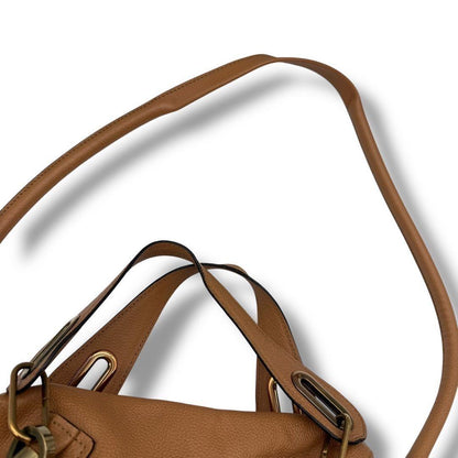 Chloe Hand Shoulder Bag Tote Purse 2way Paraty Leather Brown Authentic