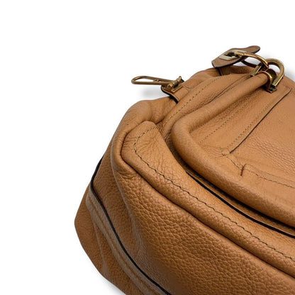 Chloe Hand Shoulder Bag Tote Purse 2way Paraty Leather Brown Authentic