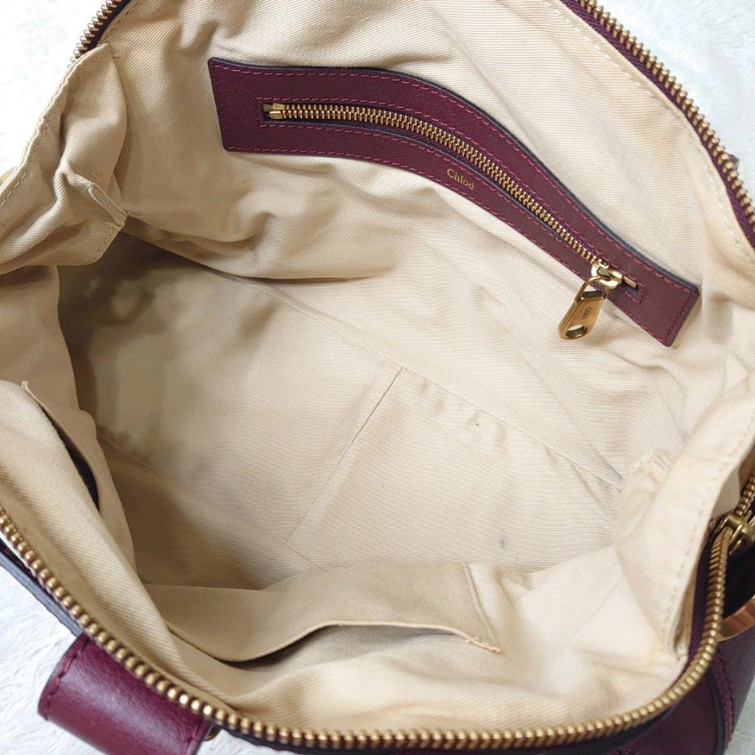 Chloe Hand Bag Tote Purse Leather Bordeaux Authentic