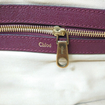 Chloe Hand Bag Tote Purse Leather Bordeaux Authentic
