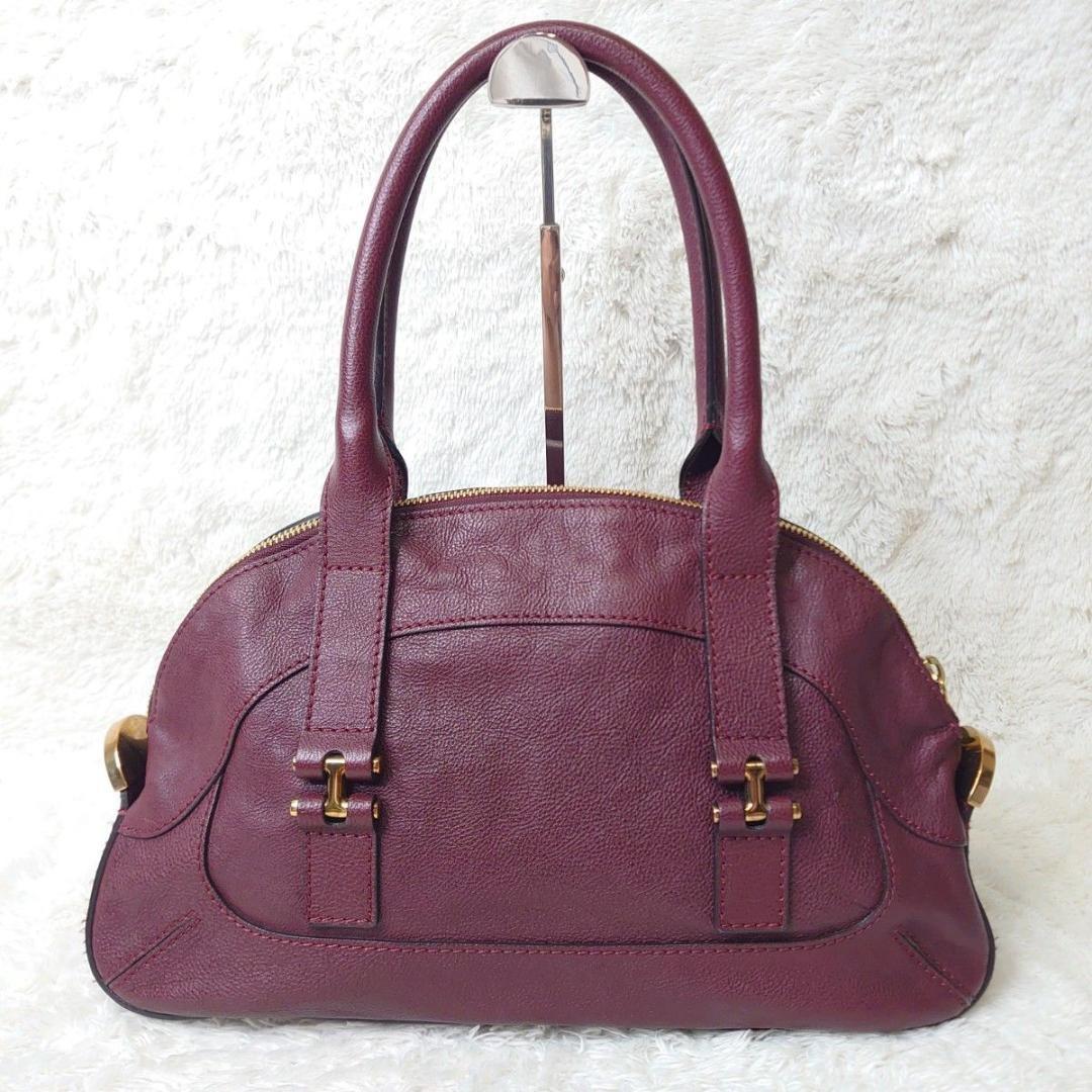 Chloe Hand Bag Tote Purse Leather Bordeaux Authentic