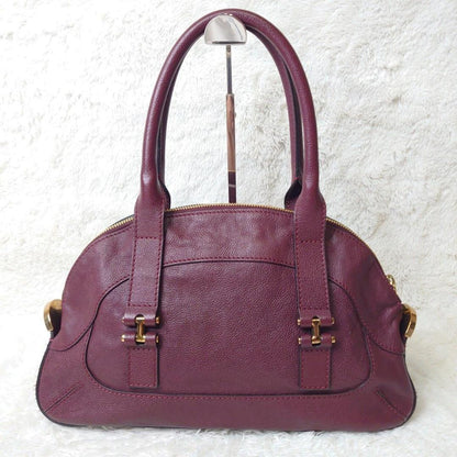 Chloe Hand Bag Tote Purse Leather Bordeaux Authentic