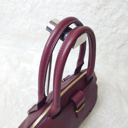 Chloe Hand Bag Tote Purse Leather Bordeaux Authentic