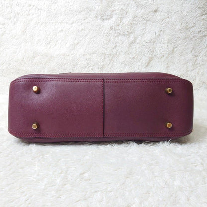 Chloe Hand Bag Tote Purse Leather Bordeaux Authentic