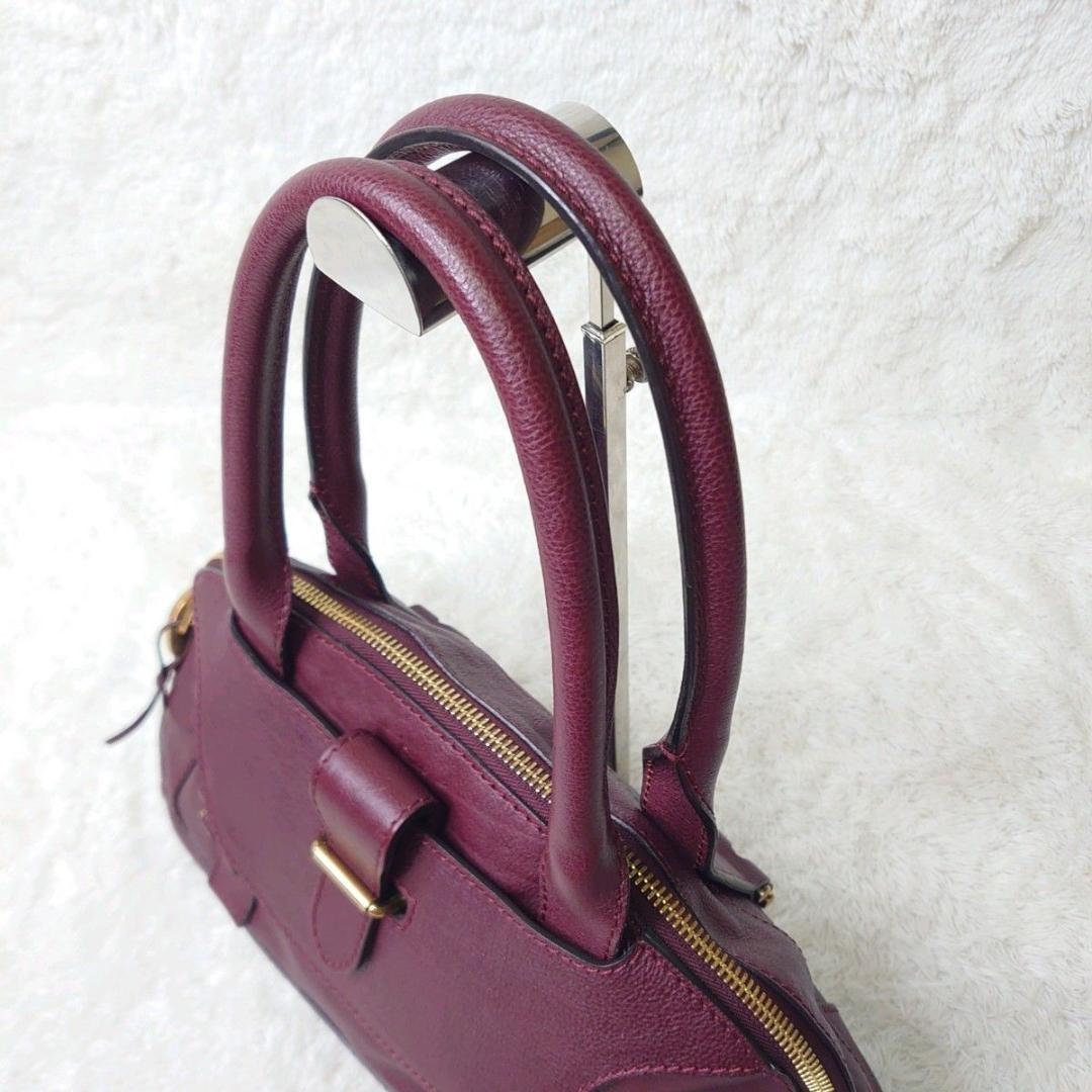 Chloe Hand Bag Tote Purse Leather Bordeaux Authentic