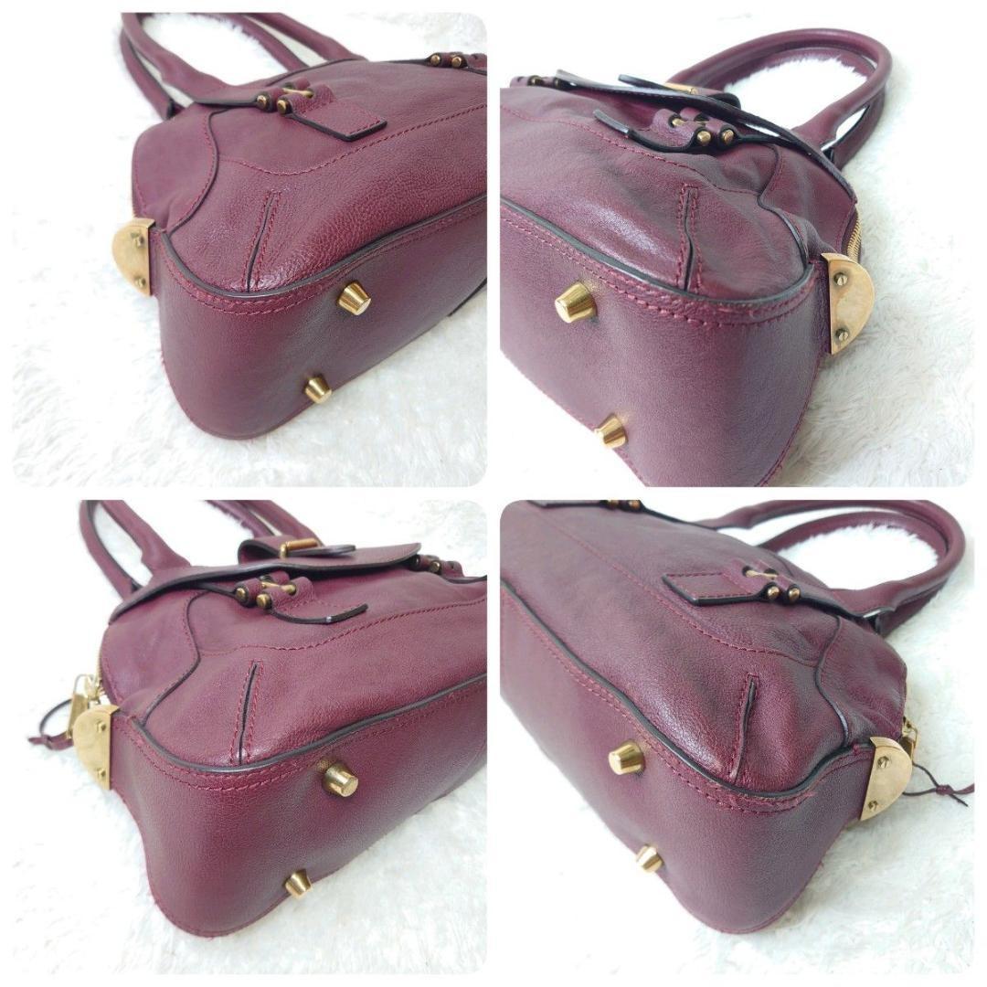 Chloe Hand Bag Tote Purse Leather Bordeaux Authentic