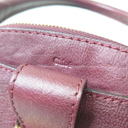 Chloe Hand Bag Tote Purse Leather Bordeaux Authentic