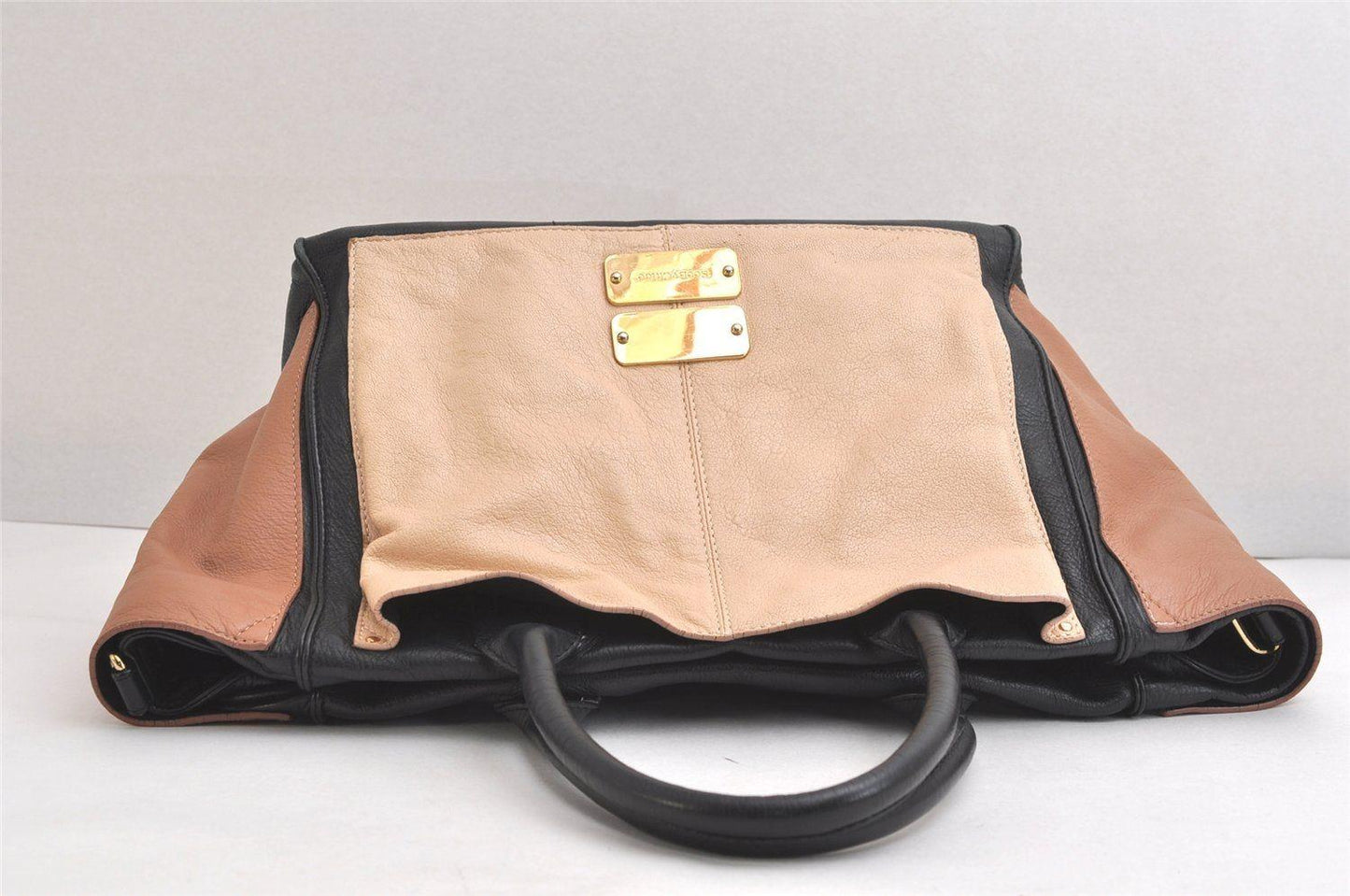 See By Chloe Hand Shoulder Bag Tote Purse 2way Leather Beige Authentic