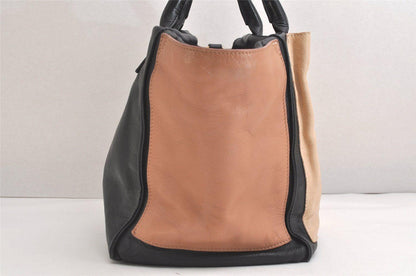 See By Chloe Hand Shoulder Bag Tote Purse 2way Leather Beige Authentic