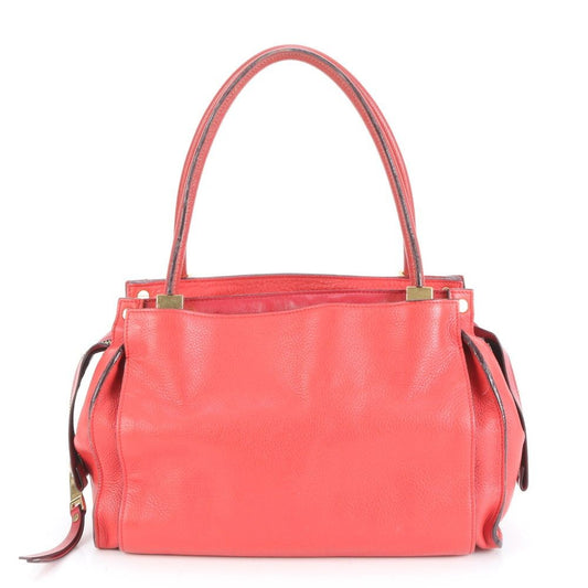 Chloe Hand Bag Tote Purse Leather Red Authentic