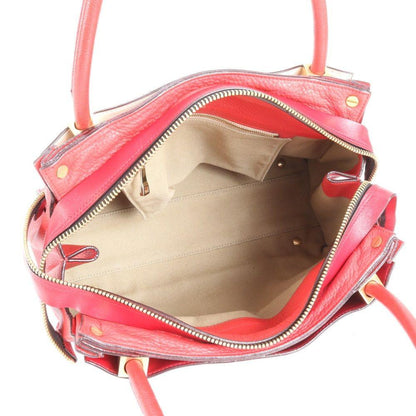 Chloe Hand Bag Tote Purse Leather Red Authentic