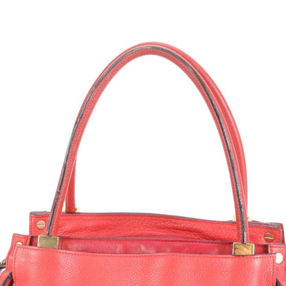 Chloe Hand Bag Tote Purse Leather Red Authentic