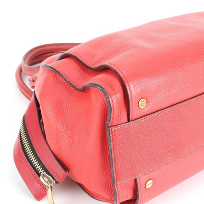 Chloe Hand Bag Tote Purse Leather Red Authentic